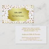 レトロモデルパターン金ゴールドエンブレム金ゴールドグリッター 名刺 (正面/裏面)