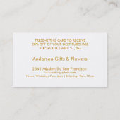 レトロモデルパターン金ゴールドエンブレム金ゴールドグリッター 名刺 (裏面)