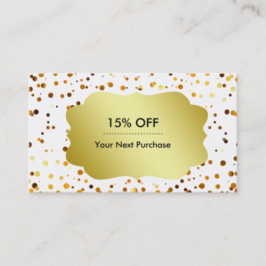 レトロモデルパターン金ゴールドエンブレム金ゴールドグリッター 名刺 (正面)