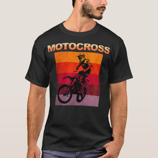 レトロモトクロスダートバイクヴィンテージバイク Tシャツ (正面)