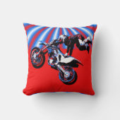 レトロモトクロスライダーデザイン クッション (正面)