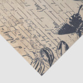 レトロモノクロインクスタンプ蝶フローラ 薄葉紙 (詳細)