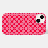 レトロモノクロ水玉模様 赤ピンク Case-Mate iPhoneケース (裏面 (横))