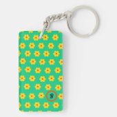 レトロモノグラムのヴィンテージ黄フローラ キーホルダー (裏面)