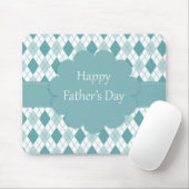 レトロモノグラムアーガイルパターングリーン&ホワイト マウスパッド (マウス)