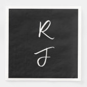 レトロモノグラムイニシャル文字黒白ウェディング (正面)