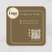 レトロモノグラム金属金ゴールドスクエアビジネスカード スクエア名刺 (裏面)