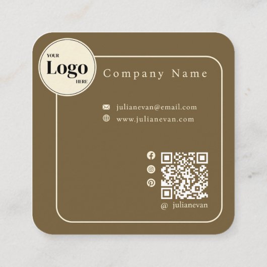 レトロモノグラム金属金ゴールドスクエアビジネスカード スクエア名刺 (裏面)