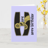 レトロモノグラム – H カード (黄色い花)