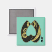 レトロモノグラム – W マグネット (正面/裏面)