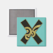 レトロモノグラム – X マグネット (正面/裏面)