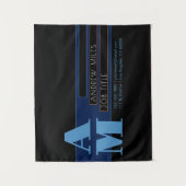 レトロモノグラモダンムおよび編集可能なシェイプとカラー タペストリー (正面)