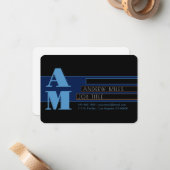 レトロモノグラモダンムおよび編集可能なシェイプとカラー ノートカード (正面/裏面インサイチュ)