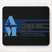 レトロモノグラモダンムおよび編集可能なシェイプとカラー マウスパッド (正面)