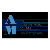 レトロモノグラモダンムおよび編集可能なシェイプとカラー マグネット名刺 (正面)