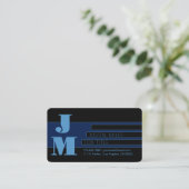 レトロモノグラモダンムおよび編集可能なシェイプとカラー 名刺 (スタンド正面)