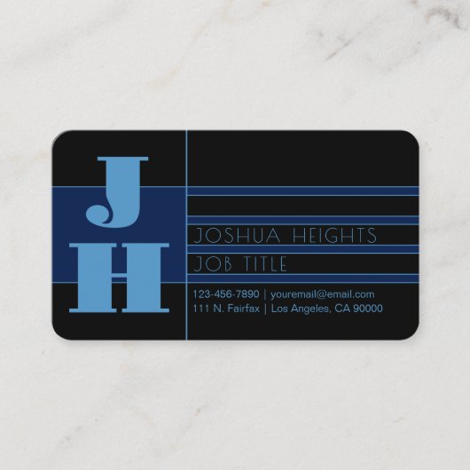 レトロモノグラモダンムおよび編集可能なシェイプとカラー 名刺 (正面)