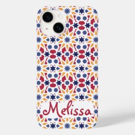 レトロモロッコゼリジェパターン（名前あり） Case-Mate iPhone 14ケース