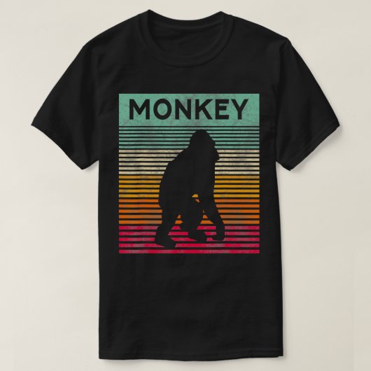 レトロモンキーヴィンテージ猿猿 Tシャツ (デザイン正面)