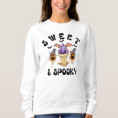 レトロモンスターアイスクリームハロウィンSweet&Spooky スウェットシャツ (正面)