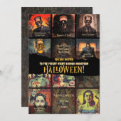 レトロモンスタームービーホラーハローウィンパーティ 招待状 (正面/裏面)