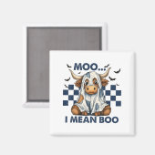 レトロモーはブブルーデニムおかしなハロウィーンCoを意味 マグネット (正面/裏面)