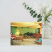 レトロモーテルロビー、アテネ、GAヴィンテージ ポストカード (スタンド正面)