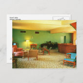 レトロモーテルロビー、アテネ、GAヴィンテージ ポストカード (正面/裏面)