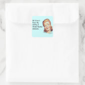 レトロモーニングおもしろいコーヒーグズグズグズグズグズ女性 スクエアシール (バッグ)