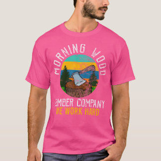 レトロモーニングウッドランバーカンパンキャンピングウッドマン Tシャツ
