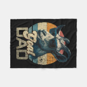 レトロヤギパパ最高のヤギダディーファーズおもしろいデイ フリースブランケット (正面(横))