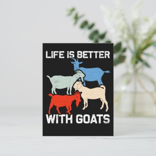 レトロヤギ動物ユーモアヤギファン ポストカード (スタンド正面)