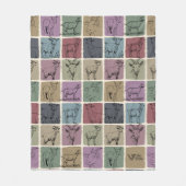 レトロヤギ恋人ブランケット居心地の良い農場動物ギフト フリースブランケット (正面)