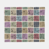 レトロヤギ恋人ブランケット居心地の良い農場動物ギフト フリースブランケット (正面(横))