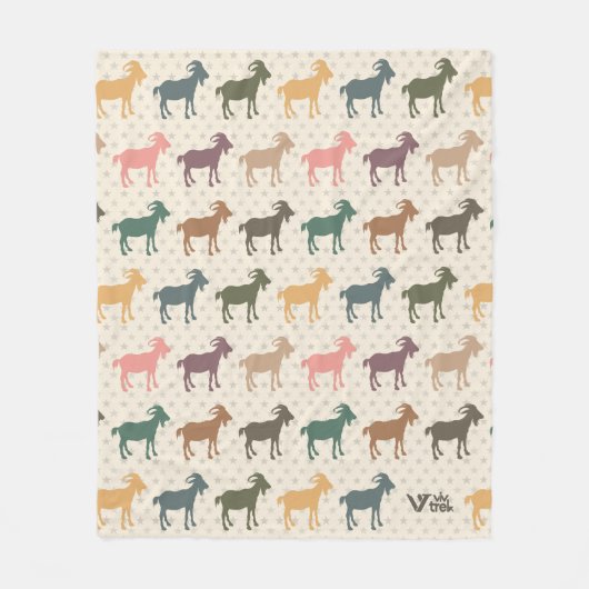 レトロヤギ毛布居性贈与用家畜 フリースブランケット (正面)