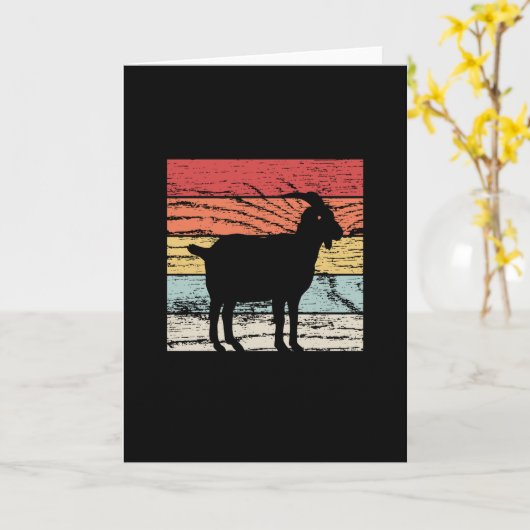 レトロヤギ カード (黄色い花)