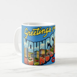 レトロヤングスタウンオハイオグリーティングカード コーヒーマグカップ