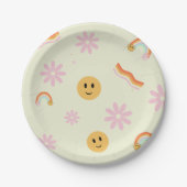 レトロヤングワイルドアンドスリー誕生日 ペーパープレート (正面)