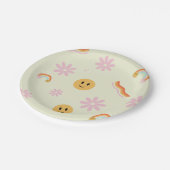 レトロヤングワイルドアンドスリー誕生日 ペーパープレート (アングル)