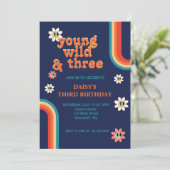 レトロヤングワイルドアンドスリー誕生日 招待状 (スタンド正面)