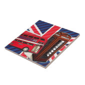 レトロユニオンジャックロンドンバスレッド電話ブース タイル (側面)