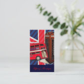 レトロユニオンジャックロンドンバスレッド電話ブース 名刺 (スタンド正面)