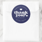 レトロユニオンダークブルー結婚ズありがとう ラウンドシール (バッグ)