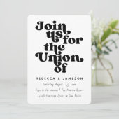 レトロユニオンブラック&ホワイト結婚ズ 招待状 (スタンド正面)