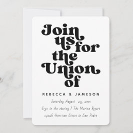 レトロユニオンブラック&ホワイト結婚ズ 招待状