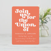 レトロユニオンペルシ モンオレンジの結婚式 招待状 (スタンド正面)