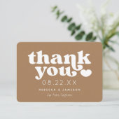 レトロユニオンライトブラウンカ結婚メルありがとう 招待状 (スタンド正面)