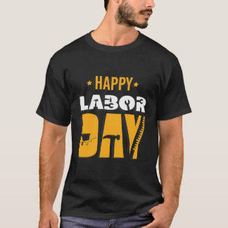 レトロユニオン強い幸せな労働日国際的W Tシャツ
