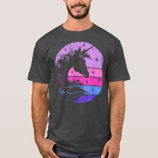 レトロユニコーンきらきら光るフェアユタリーラバーユニコーンファンタス Tシャツ