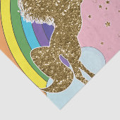 レトロユニコーンレインボー&金ゴールドスターズバースデーパーティー 薄葉紙 (詳細)